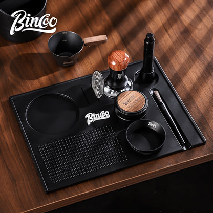 BINCOO Coffee Tamping Mat Set with Distributor & Tamper Complete Espresso Storage Tools Kit 51MM/58MM