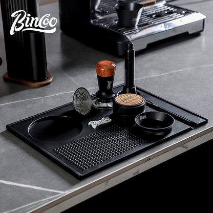 BINCOO Coffee Tamping Mat Set with Distributor & Tamper Complete Espresso Storage Tools Kit 51MM/58MM