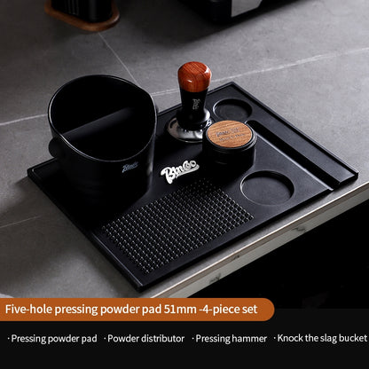 BINCOO Coffee Tamping Mat Set with Distributor & Tamper Complete Espresso Storage Tools Kit 51MM/58MM