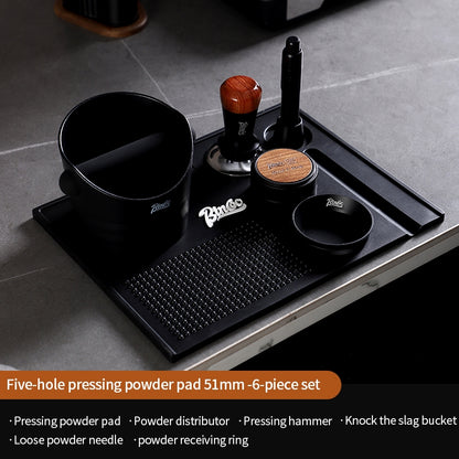 BINCOO Coffee Tamping Mat Set with Distributor & Tamper Complete Espresso Storage Tools Kit 51MM/58MM