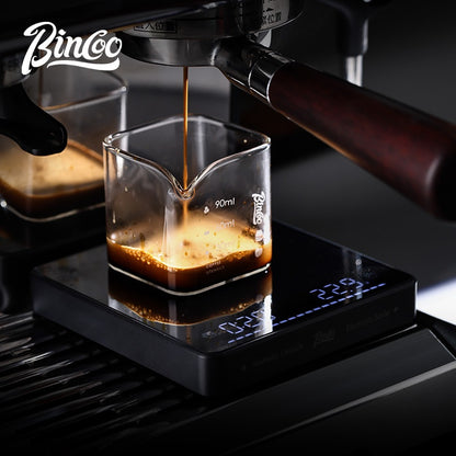 BINCOO Smart Coffee Weighing Scale Mirror Surface Digital Scale for Pour Over & Espresso Professional Timer & Flow Rate Tracking Home Kitchen & Coffee Baking