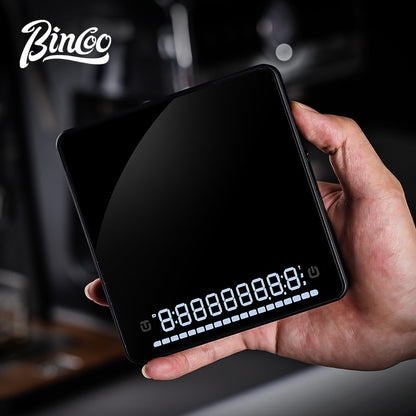 BINCOO Smart Coffee Weighing Scale Mirror Surface Digital Scale for Pour Over & Espresso Professional Timer & Flow Rate Tracking Home Kitchen & Coffee Baking