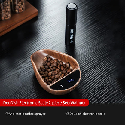 BINCOO Walnut Wood Coffee Scale with Tray Espresso Coffee Weighing Display Tray Smart & Portable