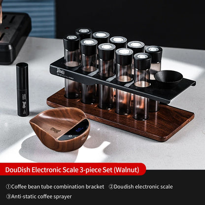 BINCOO Walnut Wood Coffee Scale with Tray Espresso Coffee Weighing Display Tray Smart & Portable
