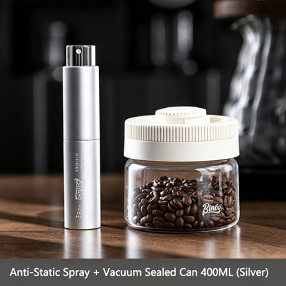 BINCOO Anti-Static Coffee Spray Bottle with Bean Dish & Vacuum Storage Can Set Fine Mist Sprayer Portable