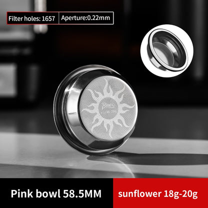 BINCOO Pressure Portafilter Basket Precision Drilled Slow Flow Design Espresso Machine Handle Accessory Boost Extraction Rate 58MM