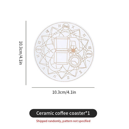 BINCOO Creative Ceramic Coaster Moka Pot Trivet Random Color Shipment