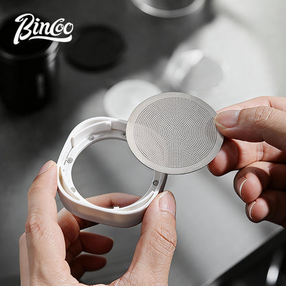 BINCOO Duster with Latte Art Stencils Stainless Steel Milk Pitcher Set Coffee Powder Sifter Baking & Coffee Decorating Tools Latte Art Templates