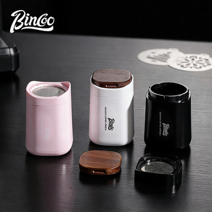 BINCOO Duster with Latte Art Stencils Stainless Steel Milk Pitcher Set Coffee Powder Sifter Baking & Coffee Decorating Tools Latte Art Templates