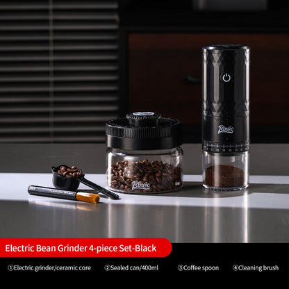 BINCOO Hand Drip Coffee Set with Coffee Grinder Glass Server & Stainless Steel Gooseneck Kettle Complete Espresso Coffee Tool Kit