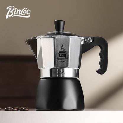 BINCOO Silver Black Double Valve Moka Pot with Electric Stove Grinder Airtight Can Set Full Espresso Coffee Tools Kit
