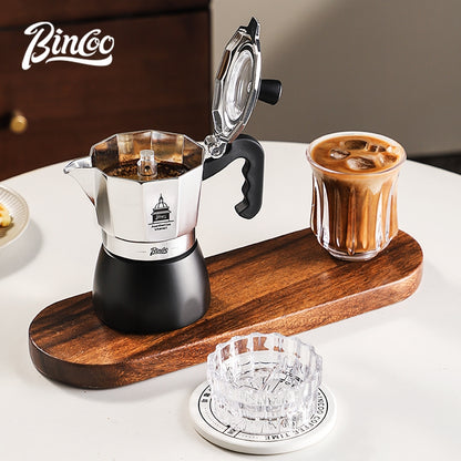 BINCOO Silver Black Double Valve Moka Pot with Electric Stove Grinder Airtight Can Set Full Espresso Coffee Tools Kit
