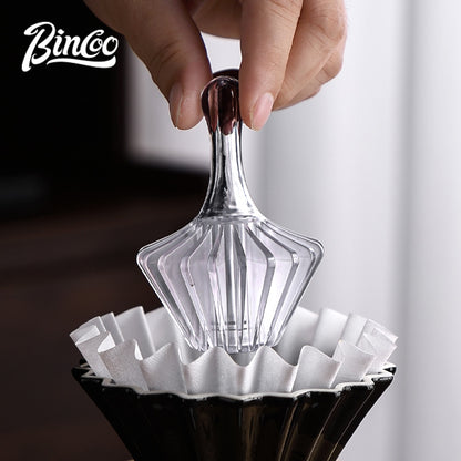 BINCOO Hand Press Coffee Filter Set V60 Pour Over Coffee Filters & Filter Press Helper Heat-resistant Tritan