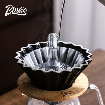 BINCOO Hand Press Coffee Filter Set V60 Pour Over Coffee Filters & Filter Press Helper Heat-resistant Tritan