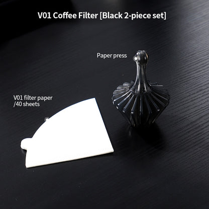 BINCOO Hand Press Coffee Filter Set V60 Pour Over Coffee Filters & Filter Press Helper Heat-resistant Tritan