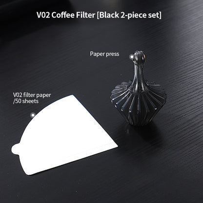 BINCOO Hand Press Coffee Filter Set V60 Pour Over Coffee Filters & Filter Press Helper Heat-resistant Tritan