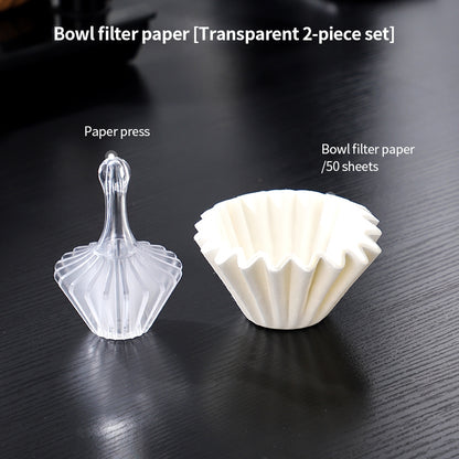 BINCOO Hand Press Coffee Filter Set V60 Pour Over Coffee Filters & Filter Press Helper Heat-resistant Tritan