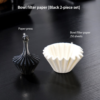 BINCOO Hand Press Coffee Filter Set V60 Pour Over Coffee Filters & Filter Press Helper Heat-resistant Tritan