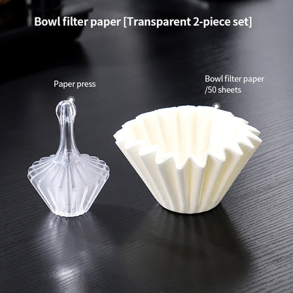 BINCOO Hand Press Coffee Filter Set V60 Pour Over Coffee Filters & Filter Press Helper Heat-resistant Tritan