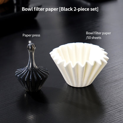 BINCOO Hand Press Coffee Filter Set V60 Pour Over Coffee Filters & Filter Press Helper Heat-resistant Tritan