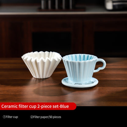 Bincoo Ceramic Filter Cup Hand Brewing Sharing Pot Glass Coffee Pot Set Coffee Utensils 500ML