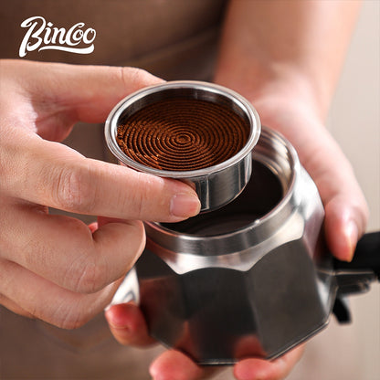 BINCOO Nebula Extractor 316 Stainless Steel Moka Pot with Built-in Filter Basket Coffee Extraction Pot Espresso Coffee Maker Set 2Cups