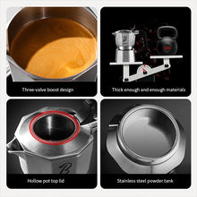 BINCOO Nebula Extractor 316 Stainless Steel Moka Pot with Built-in Filter Basket Coffee Extraction Pot Espresso Coffee Maker Set 2Cups