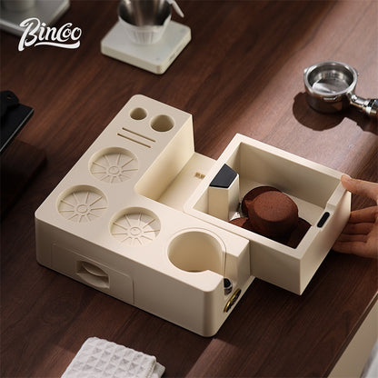 BINCOO Coffee Tamping Station Set Coffee Tool Storage Accessory  Integrated Detachable Knock Box  Distributor & Tamper Combo Kit 51MM/58MM