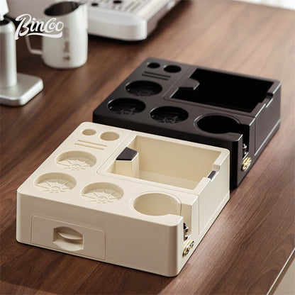 BINCOO Coffee Tamping Station Set Coffee Tool Storage Accessory  Integrated Detachable Knock Box  Distributor & Tamper Combo Kit 51MM/58MM