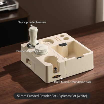 BINCOO Coffee Tamping Station Set Coffee Tool Storage Accessory  Integrated Detachable Knock Box  Distributor & Tamper Combo Kit 51MM/58MM