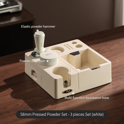 BINCOO Coffee Tamping Station Set Coffee Tool Storage Accessory  Integrated Detachable Knock Box  Distributor & Tamper Combo Kit 51MM/58MM