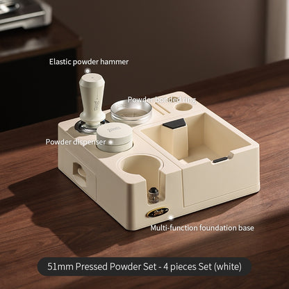 BINCOO Coffee Tamping Station Set Coffee Tool Storage Accessory  Integrated Detachable Knock Box  Distributor & Tamper Combo Kit 51MM/58MM