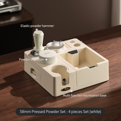 BINCOO Coffee Tamping Station Set Coffee Tool Storage Accessory  Integrated Detachable Knock Box  Distributor & Tamper Combo Kit 51MM/58MM