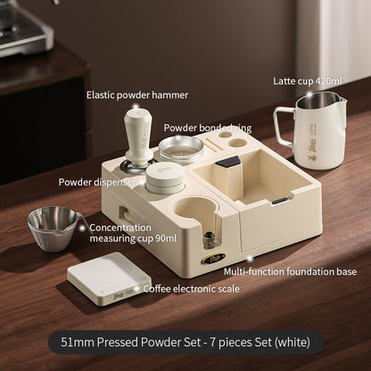 BINCOO Coffee Tamping Station Set Coffee Tool Storage Accessory  Integrated Detachable Knock Box  Distributor & Tamper Combo Kit 51MM/58MM