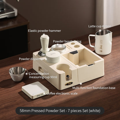 BINCOO Coffee Tamping Station Set Coffee Tool Storage Accessory  Integrated Detachable Knock Box  Distributor & Tamper Combo Kit 51MM/58MM