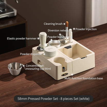 BINCOO Coffee Tamping Station Set Coffee Tool Storage Accessory  Integrated Detachable Knock Box  Distributor & Tamper Combo Kit 51MM/58MM