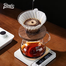 BINCOO V60 Glass Drip Coffee Maker Set Complete Hand Brew Kit with Glass Server & Manual Coffee Grinder