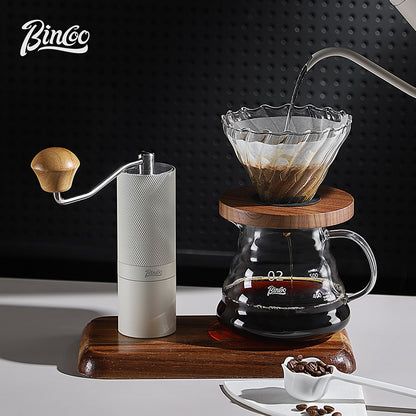 BINCOO Pour Over Coffee Kit with Electric Kettle Glass Sharing Pot V01 Glass Dripper & Stainless Steel Spout Gooseneck Kettle