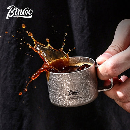 BINCOO Pure Titanium Coffee Cup Portable Coffee Tasting Cup for Home & Office 80ML