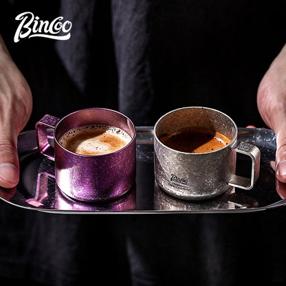 BINCOO Pure Titanium Coffee Cup Portable Coffee Tasting Cup for Home & Office 80ML