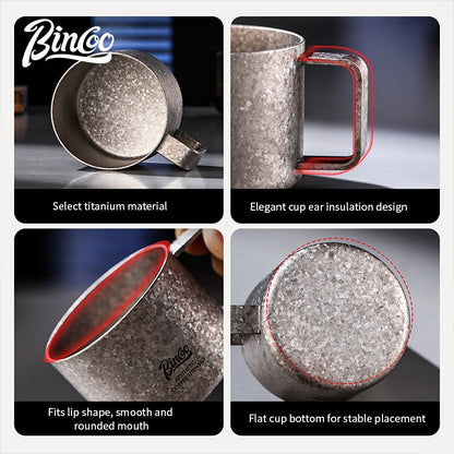 BINCOO Pure Titanium Coffee Cup Portable Coffee Tasting Cup for Home & Office 80ML
