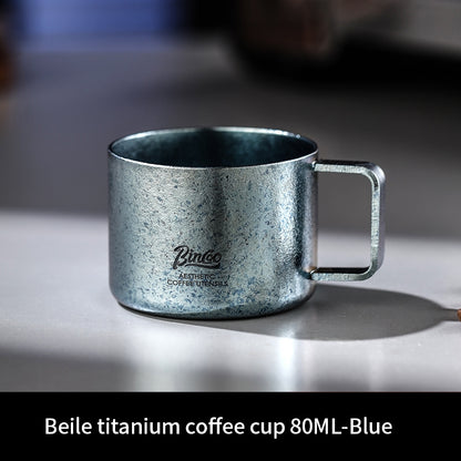 BINCOO Pure Titanium Coffee Cup Portable Coffee Tasting Cup for Home & Office 80ML