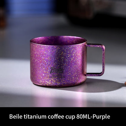 BINCOO Pure Titanium Coffee Cup Portable Coffee Tasting Cup for Home & Office 80ML