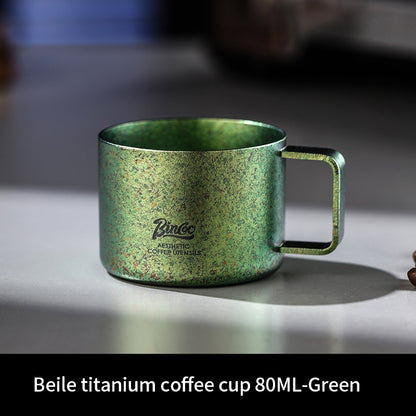 BINCOO Pure Titanium Coffee Cup Portable Coffee Tasting Cup for Home & Office 80ML