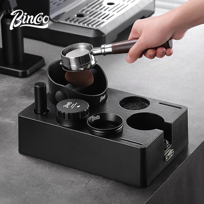 BINCOO Multifunctional Coffee Tamper Base Full Set Distributor & Spring Loaded Tamper 3-Piece Kit Coffee Storage Tools 51MM/58MM