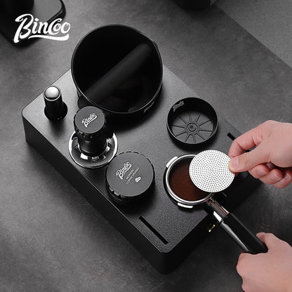 BINCOO Multifunctional Coffee Tamper Base Full Set Distributor & Spring Loaded Tamper 3-Piece Kit Coffee Storage Tools 51MM/58MM
