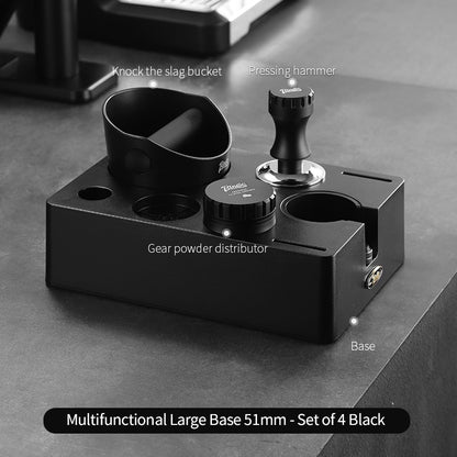 BINCOO Multifunctional Coffee Tamper Base Full Set Distributor & Spring Loaded Tamper 3-Piece Kit Coffee Storage Tools 51MM/58MM