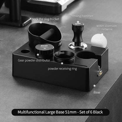 BINCOO Multifunctional Coffee Tamper Base Full Set Distributor & Spring Loaded Tamper 3-Piece Kit Coffee Storage Tools 51MM/58MM