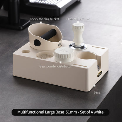 BINCOO Multifunctional Coffee Tamper Base Full Set Distributor & Spring Loaded Tamper 3-Piece Kit Coffee Storage Tools 51MM/58MM