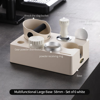 BINCOO Multifunctional Coffee Tamper Base Full Set Distributor & Spring Loaded Tamper 3-Piece Kit Coffee Storage Tools 51MM/58MM